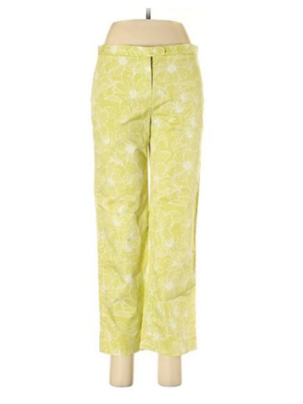 J Crew Lime Green Floral Favorite Fit Capris